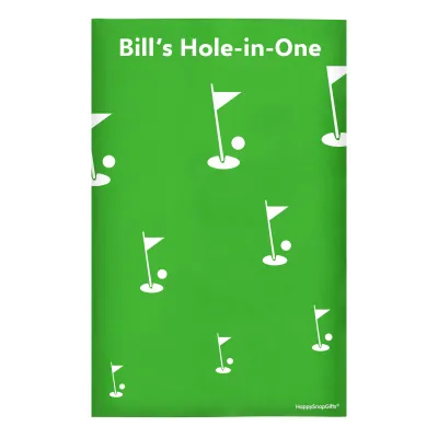 Regular (38cm x 25cm) (Golf Icon) Bright Green - Stretch Polyester (Personalised with Text)