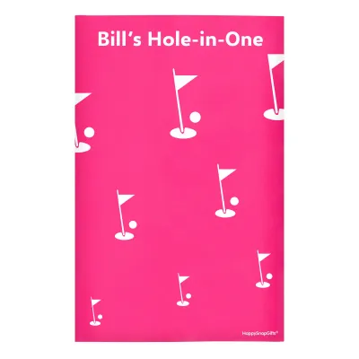 Regular (38cm x 25cm) (Golf Icon) Hot Pink (Fuchsia) - Stretch Polyester (Personalised with Text)