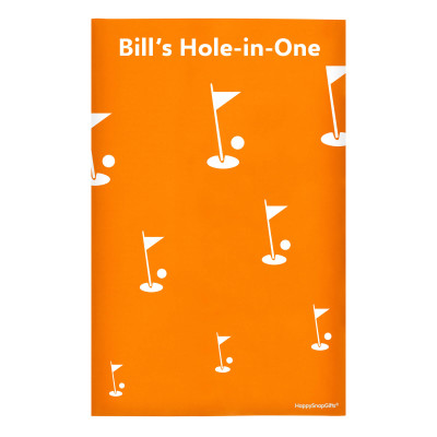 Regular (38cm x 25cm) (Golf Icon) Burnt Orange - Stretch Polyester (Personalised with Text)