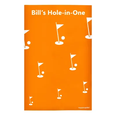 Regular (38cm x 25cm) (Golf Icon) Burnt Orange - Stretch Polyester (Personalised with Text)