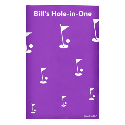 Regular (38cm x 25cm) (Golf Icon) Purple - Stretch Polyester (Personalised with Text)