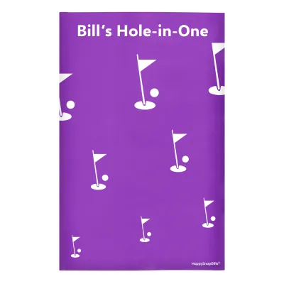 Regular (38cm x 25cm) (Golf Icon) Purple - Stretch Polyester (Personalised with Text)