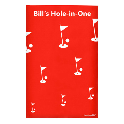 Regular (38cm x 25cm) (Golf Icon) Red - Stretch Polyester (Personalised with Text)