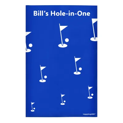 Regular (38cm x 25cm) (Golf Icon) Royal Blue - Stretch Polyester (Personalised with Text)