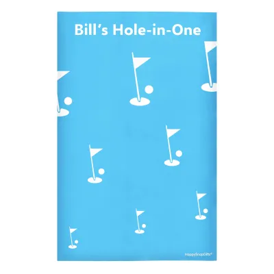 Regular (38cm x 25cm) (Golf Icon) Sky Blue - Stretch Polyester (Personalised with Text)