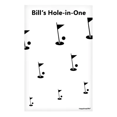 Regular (38cm x 25cm) (Golf Icon) White - Stretch Polyester (Personalised with Text)