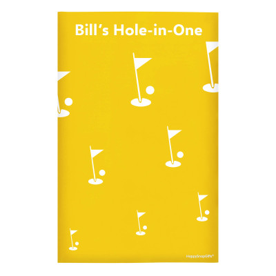 Regular (38cm x 25cm) (Golf Icon) Yellow - Stretch Polyester (Personalised with Text)