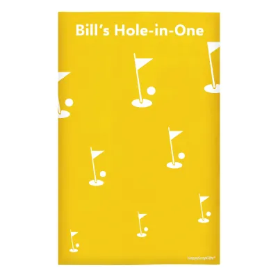 Regular (38cm x 25cm) (Golf Icon) Yellow - Stretch Polyester (Personalised with Text)