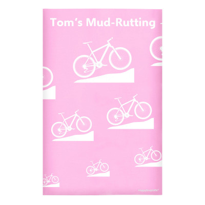Regular (38cm x 25cm) (Mountain Biking Icon) Baby Pink - Stretch Polyester (Personalised with Text)