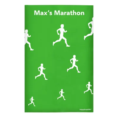 Regular (38cm x 25cm) (Running Icon) Bright Green - Stretch Polyester (Personalised with Text)