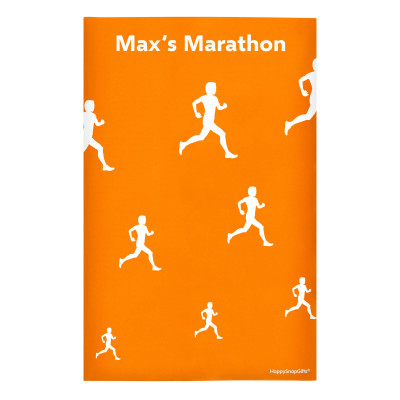 Regular (38cm x 25cm) (Running Icon) Burnt Orange - Stretch Polyester (Personalised with Text)