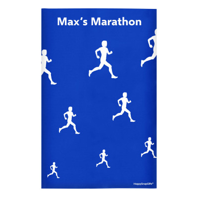 Regular (38cm x 25cm) (Running Icon) Royal Blue - Stretch Polyester (Personalised with Text)