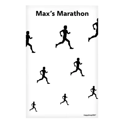 Regular (38cm x 25cm) (Running Icon) White - Stretch Polyester (Personalised with Text)