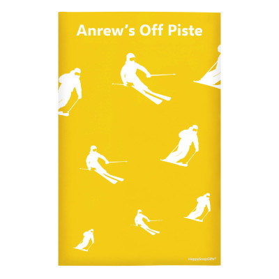 Regular (38cm x 25cm) (Skiing Icon) Yellow - Stretch Polyester (Personalised with Text)
