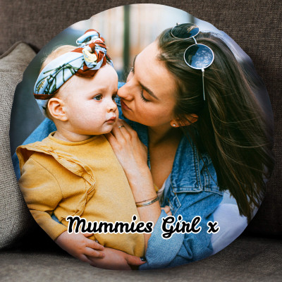 Personalised Circular Photo Cushion Lifestyle Image