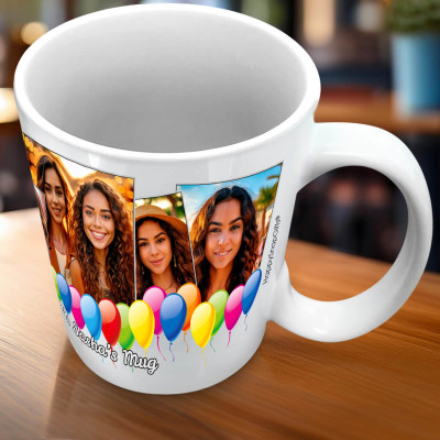 XL Personalised Multi-Photo Mug with Personalised Text from HappySnapGifts®