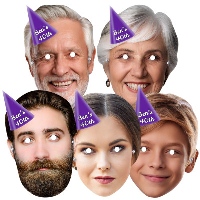 Birthday Photo Face Masks (with Different Faces) from HappySnapGifts®