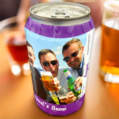 Personalised Photo Drinks Can Labels from HappySnapGifts®