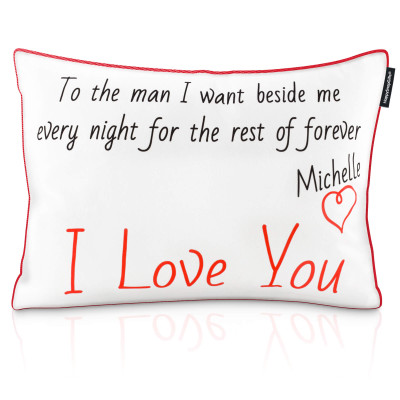 Personalised Cushion with Love Heart Theme