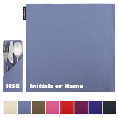 personalised napkins pack of 4 40cm 50cm and 60cm cotton fabric personalised with text