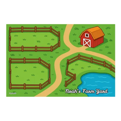 - 60cm x 43cm - Farm Yard Mock Suede Polyester Fabric (Personalised with Text)