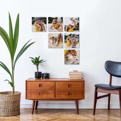 Premium Photo Wall Tiles - Hardboard with Personalised Text