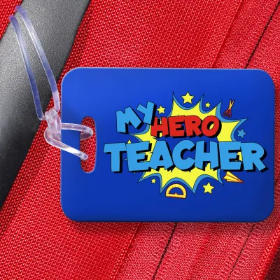 Personalised Luggage Tags with My Hero Design with Clear Loop