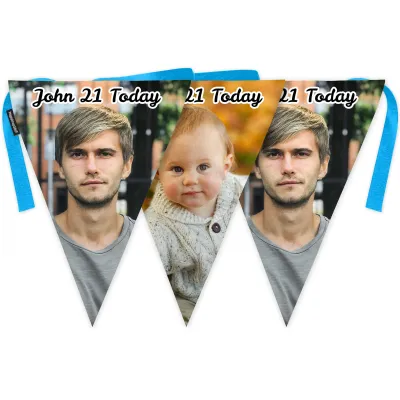 Personalised Triangle Shape Photo Bunting from HappySnapGifts®