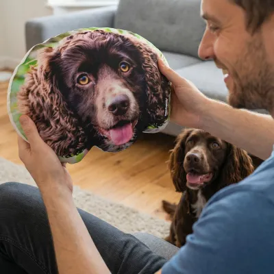 Dog Face Cushion (Cut to Shape) from HappySnapGifts®