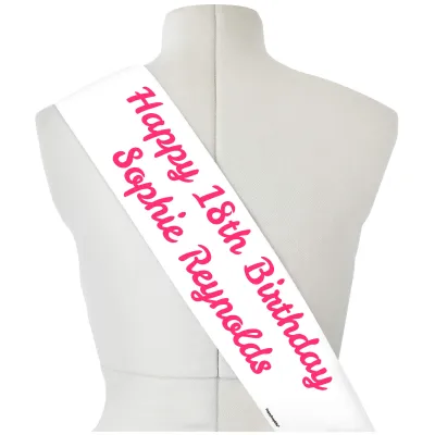 Luxury Fabric Personalised Sash from HappySnapGifts®