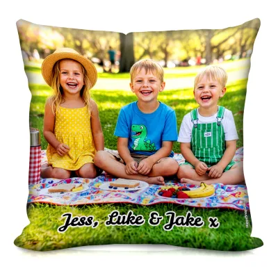 Personalised Photo Cushion with Personalised Text from HappySnapGifts®