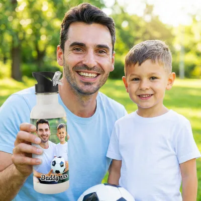 Personalised Water Bottle with Full Colour Photo Upload from HappySnapGifts®