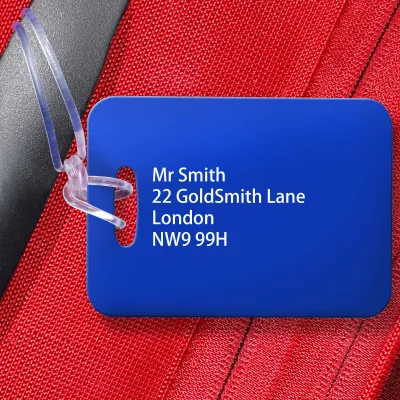 Personalised luggage tag with Clear Loop