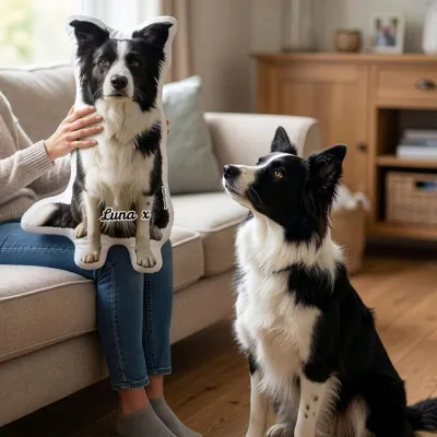 Personalised Dog Photo Cushion in Full Colour with Optional Personalised Text