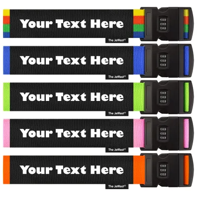 Personalised combination luggage strap by The JetRest