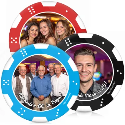 Personalised (Photo) Poker Chips from HappySnapGifts ®