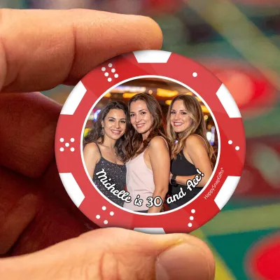 Personalised (Photo) Poker Chips Full Colour from HappySnapGifts ®
