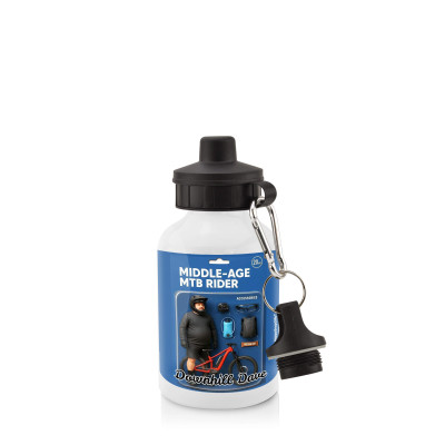- White (400ml Mini) + Screw Cap with 2 Photos Printed Front & Back (Personalised with Text)