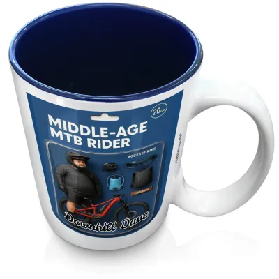 (XL 15oz Blue) with 2 Photos Printed Front & Back (Personalised with Text)