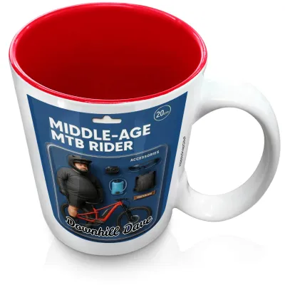 (XL 15oz  Red) with 2 Photos Printed Front & Back (Personalised with Text)