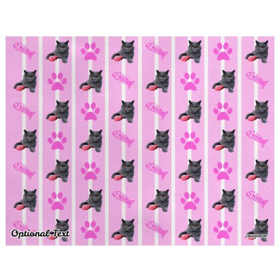 (55cm x 40cm) with Cat Theme Purple Soft Velvet Polyester Fabric (Personalised with Text)