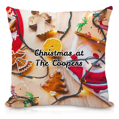 (40cm Square) - Christmas Decorations Design Soft Velvet Polyester Fabric