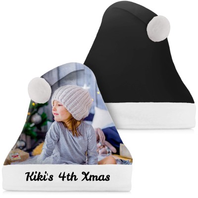 Regular Size Black Soft Velvet Polyester Fabric (Personalised with Text)
