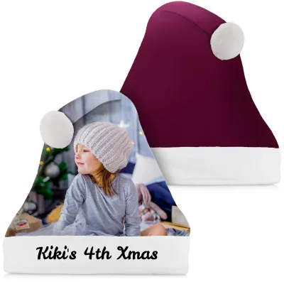 Regular Size Burgundy Soft Velvet Polyester Fabric (Personalised with Text)