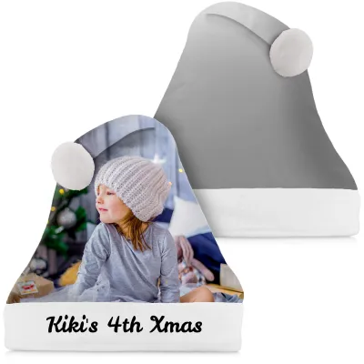 Regular Size Grey Soft Velvet Polyester Fabric (Personalised with Text)