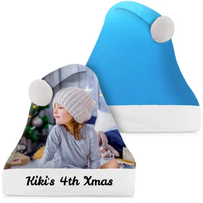 Regular Size Sky Blue Soft Velvet Polyester Fabric (Personalised with Text)