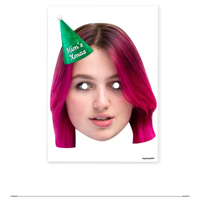 Single Mask x 1 (A4) with Hat Theme (Snowflakes Green) DIY Mask + Elastic (Personalised with Text)