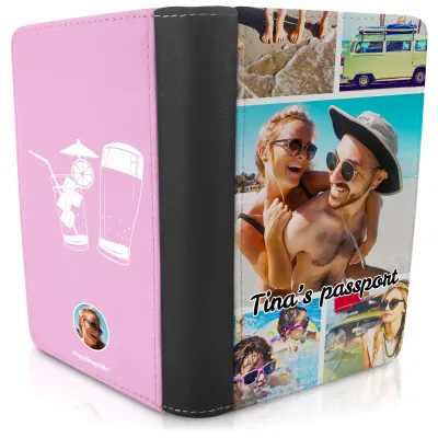 (UK Standard 21cm) (Drinks Icon) Baby Pink (Personalised with Text)