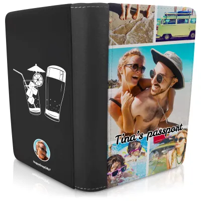 (UK Standard 21cm) (Drinks Icon) Black (Personalised with Text)