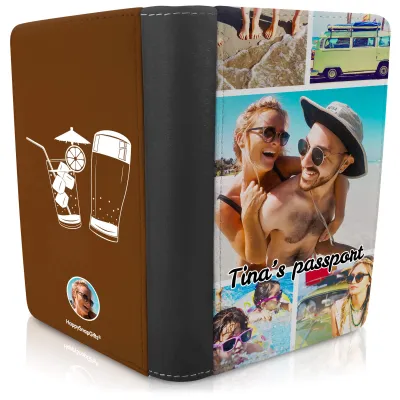 (UK Standard 21cm) (Drinks Icon) Brown (Personalised with Text)